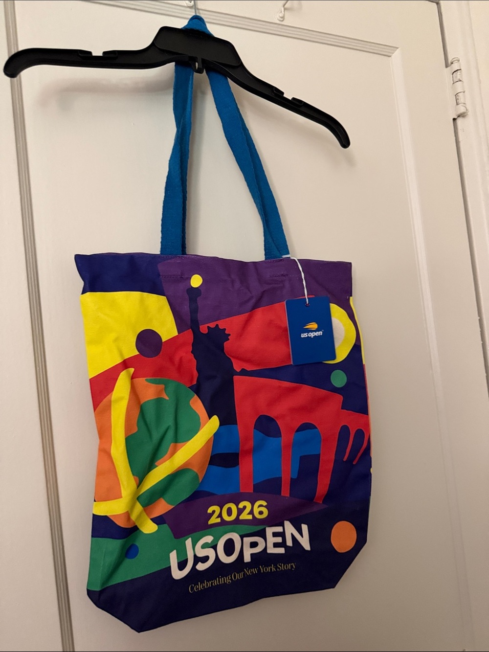 NWT 2026 Multicolor Canvas Tote Bag US OPEN